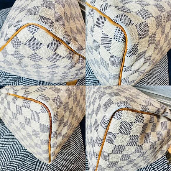 Authentic Louis Vuitton Damier Azur Speedy 30 Satchel Bag - Picture 12 of 16
